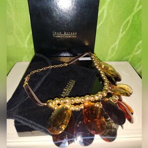 Joan Rivers Gold Necklace with Multicolored Pendants